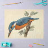 Lebhafter Kingfisher Wasserfarbe Decoupage Bird Pr Seidenpapier (Basteln)