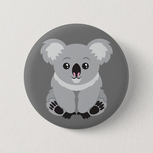 Lebhafter Koala-Bärn-Knopf Button (Vorderseite)