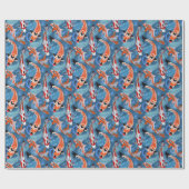 Lebhafter Koi Fisch unter Paisley Pattern Geschenkpapier (Flach)