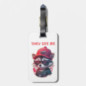 Lebhafter Kokon mit Brille Gepäckanhänger (Rückseite vertikal)