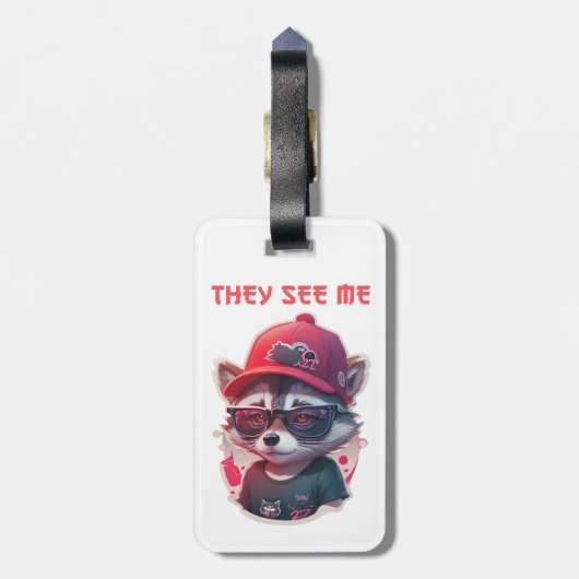 Lebhafter Kokon mit Brille Gepäckanhänger (Rückseite vertikal)