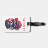 Lebhafter Kokon mit Brille Gepäckanhänger (Rückseite horizontal)