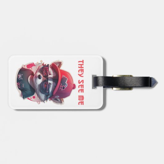 Lebhafter Kokon mit Brille Gepäckanhänger (Rückseite horizontal)