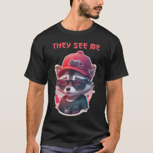 Lebhafter Kokon mit Brille T-Shirt