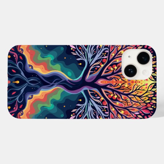 Lebhafter kosmischer Baum Case-Mate iPhone Hülle (Rückseite (Horizontal))