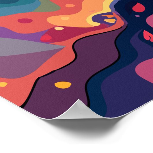 Lebhafter kosmischer Baum Poster (Ecke)