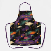 Lebhafter kosmischer Pinselstrich Schürze mit Indi (Vorderseite)