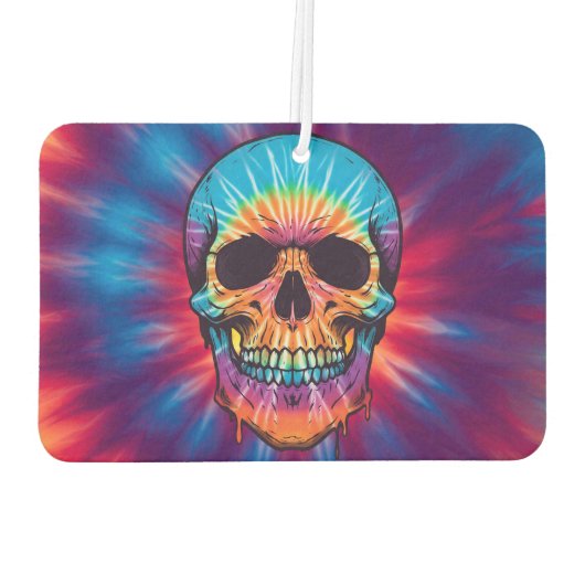 Lebhafter Krawatte-Dye Skull Air Freshener Autolufterfrischer (Rückseite)