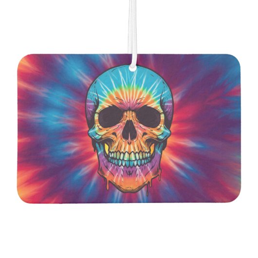 Lebhafter Krawatte-Dye Skull Air Freshener Autolufterfrischer (Vorderseite)