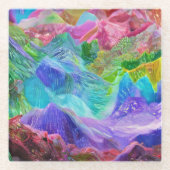 Lebhafter Kristallberg Abstrakt Glasuntersetzer (Vorderseite)