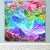 Lebhafter Kristallberg Abstrakt Leinwanddruck (Insitu (Holzboden))