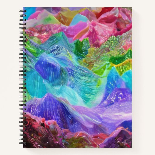 Lebhafter Kristallberg Abstrakt Notizblock (Vorderseite)