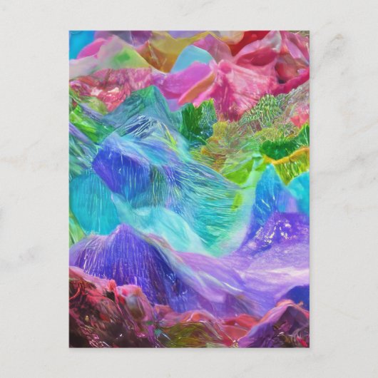 Lebhafter Kristallberg Abstrakt Postkarte (Vorderseite)