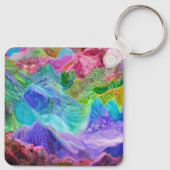 Lebhafter Kristallberg Abstrakt Schlüsselanhänger (Rückseite)
