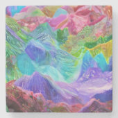 Lebhafter Kristallberg Abstrakt Steinuntersetzer (Vorderseite)