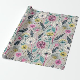 Lebhafter Kronleuchter und Foliage Nahtloses Muste Geschenkpapier