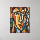 Lebhafter Kubismus Female Portrait Picasso Braque Leinwanddruck (Vorderseite)