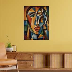 Lebhafter Kubismus Female Portrait Picasso Braque Poster