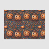 Lebhafter Kürbis mit einem Halloween-Thema Seidenpapier (Vorderseite)