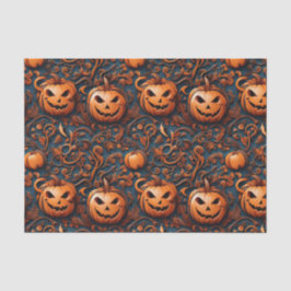 Lebhafter Kürbis mit einem Halloween-Thema Seidenpapier