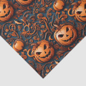 Lebhafter Kürbis mit einem Halloween-Thema Seidenpapier (Ausschnitt)