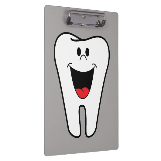 Lebhafter lächelnder Zahn Klemmbrett (Rechts)