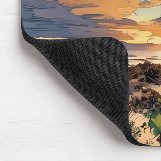 Lebhafter landschaftlicher Strand Mousepad (Ecke)