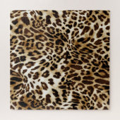 Lebhafter Leopard: farbenprächtiges Textildesign. Puzzle (Horizontal)