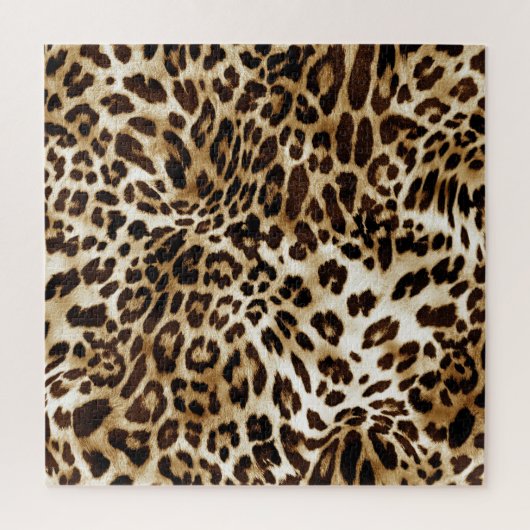 Lebhafter Leopard: farbenprächtiges Textildesign. Puzzle (Vertikal)