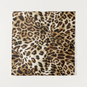 Lebhafter Leopard: farbenprächtiges Textildesign. Wandteppich (Vorderseite (Horizontal))