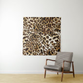 Lebhafter Leopard: farbenprächtiges Textildesign. Wandteppich (Beispiel)