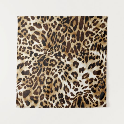 Lebhafter Leopard: farbenprächtiges Textildesign. Wandteppich (Vorderseite)