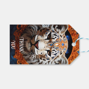 Lebhafter Leopard mit floralen Motiven Geschenkanhänger