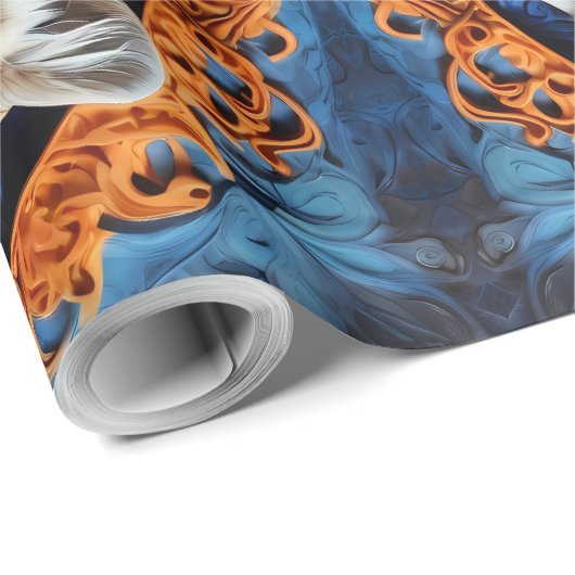 Lebhafter Leopard mit floralen Motiven Geschenkpapier (Rolleneckpunkt)