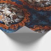 Lebhafter Leopard mit floralen Motiven Geschenkpapier (Ecke)