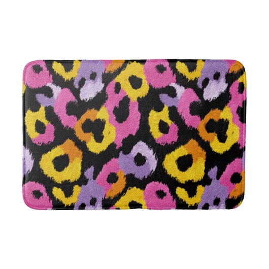 Lebhafter Leopard Print Retro Glam y2k Trendy Badematte (Vorderseite)