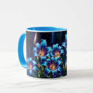 Lebhafter leuchtender Lilien blühender Fantasiegar Tasse