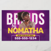 Lebhafter Lila Braids & Wigs Friseur Salon Flyer (Vorne)