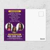 Lebhafter Lila Braids & Wigs Friseur Salon Postkarte (Rückseite)