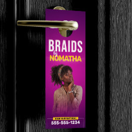 Lebhafter Lila Braids & Wigs Friseur Salon Türanhänger