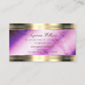 Lebhafter Lila Marmor mit dekorierten Goldgrenzen Visitenkarte (Rückseite)