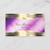 Lebhafter Lila Marmor mit dekorierten Goldgrenzen Visitenkarte (Vorderseite)