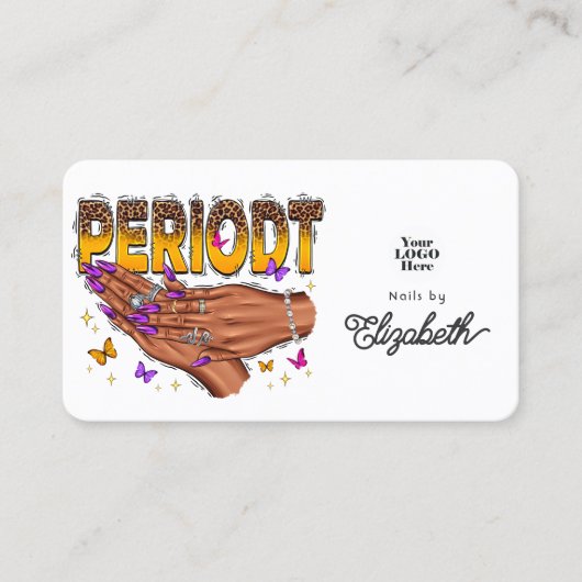 Lebhafter Lila Periodt American Nail Salon Visitenkarte (Vorderseite)