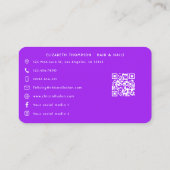 Lebhafter Lila Periodt American Nail Salon Visitenkarte (Rückseite)