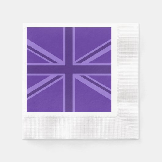 Lebhafter Lila Union Jack Serviette (Vorderseite)