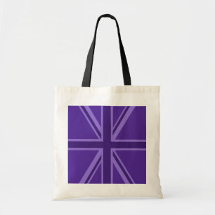 Lebhafter Lila Union Jack Tragetasche