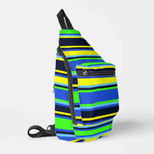 Lebhafter, Limoner, gelber Streifen Nähtasche Crossbody Bag