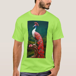 "Lebhafter Limoner Peacock Graphic T - Shirt - Emb