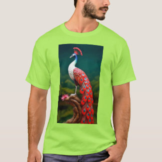 "Lebhafter Limoner Peacock Graphic T - Shirt - Emb