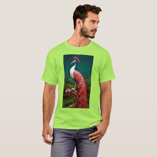 "Lebhafter Limoner Peacock Graphic T - Shirt - Emb (Vorne ganz)